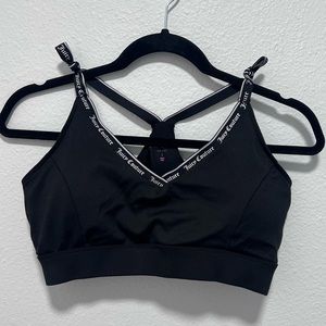 Juicy Couture Black High Impact Logo Sports Bra Size Large